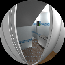 Vizualizace koupelny mobilního domu Sofia
