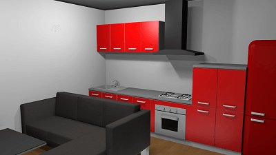 Vizualizace kuchyně mobilního domu Sofia